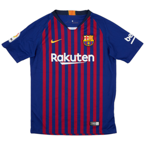 2018-19 Barcelona Home Shirt - 8/10 - (L.Boys)