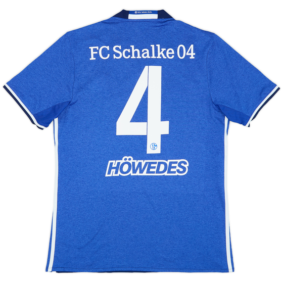 2016-18 Schalke Home Shirt Höwedes #4 - 7/10 - (M)