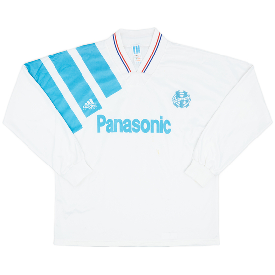 1991-92 Olympique Marseille Home L/S Shirt - 7/10 - (S)