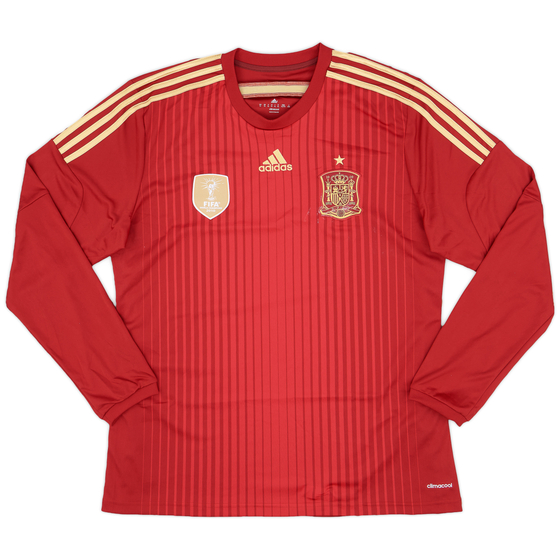2013-15 Spain Home L/S Shirt - 7/10 - (XL)