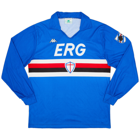1989-90 Sampdoria Home L/S Shirt #9 - 9/10 - (XL)