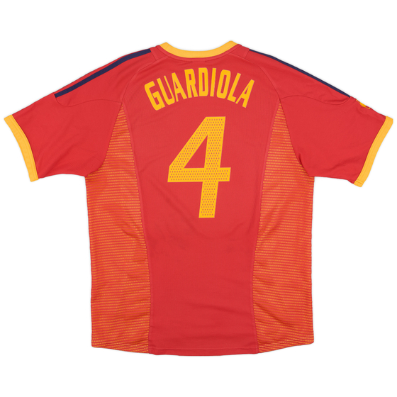 2002-04 Spain Home Shirt Guardiola #4 - 8/10 - (XL)