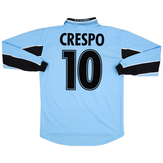 1998-00 Lazio Home L/S Shirt Crespo #10 - 8/10 - (S)