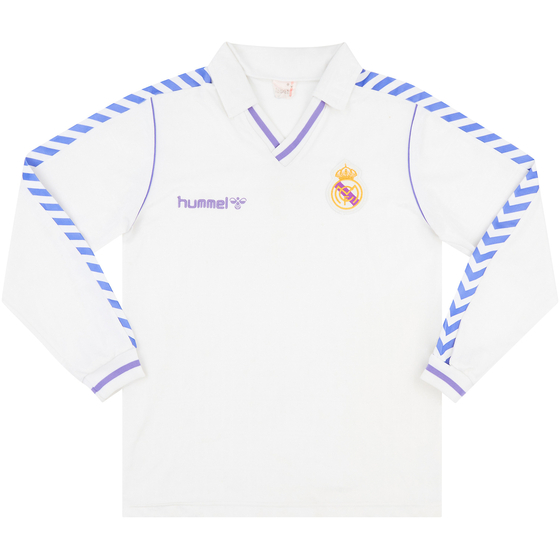1986-88 Real Madrid Home L/S Shirt - 8/10 - (M)