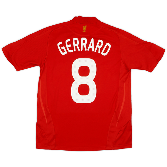2008-10 Liverpool Home Shirt Gerrard #8 - 9/10 - (XL.Boys)