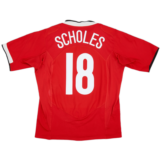 2004-06 Manchester United Home Shirt Scholes #18 - 5/10 - (L)