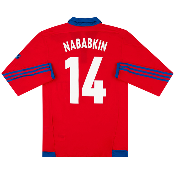 2015-16 CSKA Moscow Match Issue Home L/S Shirt Nababkin #14 (v Man Utd)