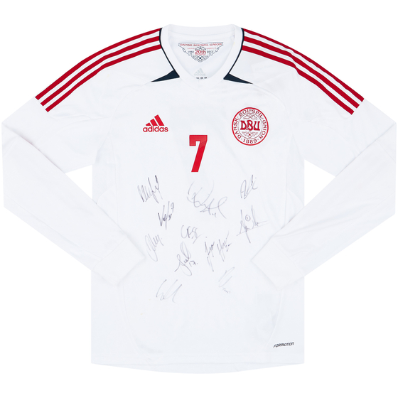 2012-13 Denmark Match Issue Signed Away L/S Shirt #7