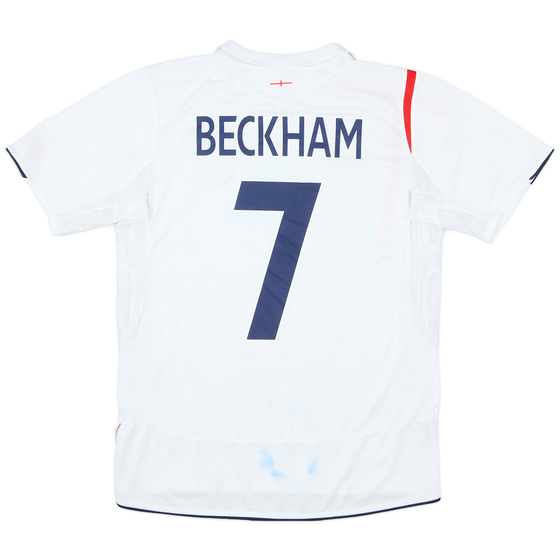2005-07 England Home Shirt Beckham #7 - 7/10 - (M)