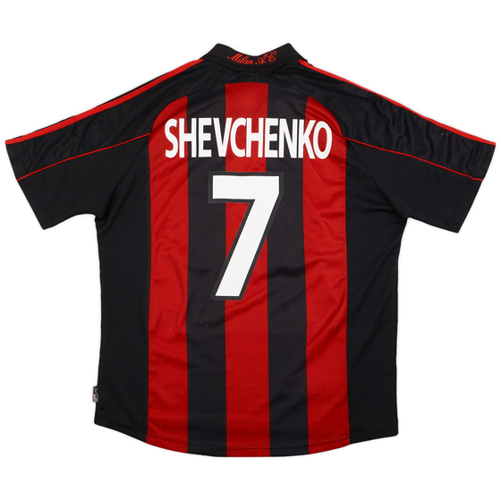 2000-02 AC Milan Home Shirt Shevchenko #7 - 7/10 - (XL)