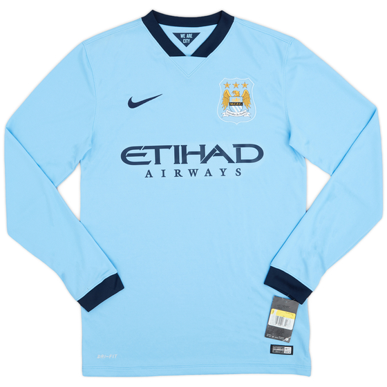 2014-15 Manchester City Home L/S Shirt (S)