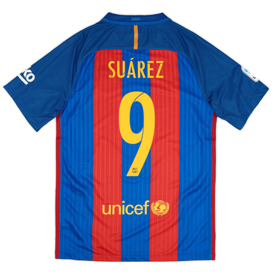 2016-17 Barcelona Home Shirt Suárez #9 (S)