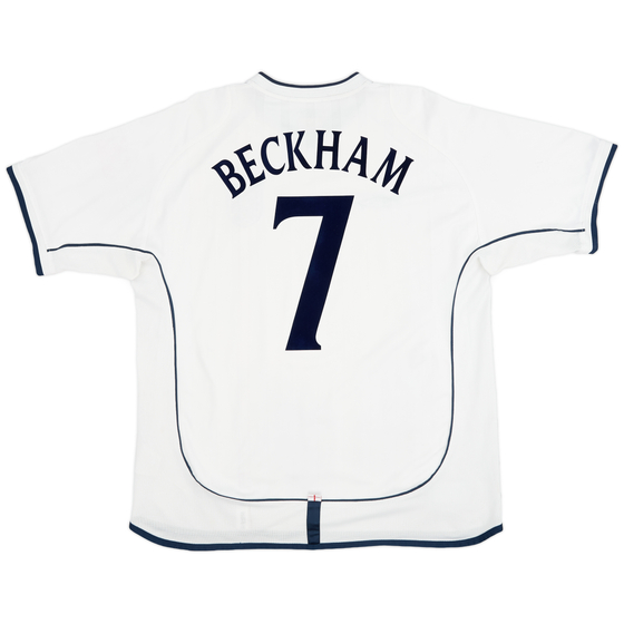 2001-03 England Home Shirt Beckham #7 - 6/10 - (XL)