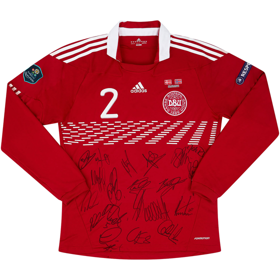 2011 Denmark Match Issue Signed Home L/S Shirt #2 (Zimling) v Norway