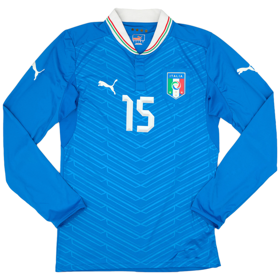 2012-13 Italy Player Issue Home L/S Shirt #15 - 9/10 - (L)