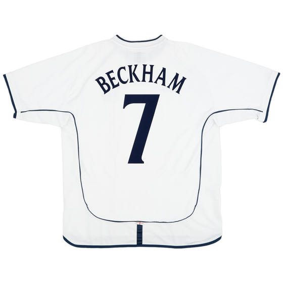 2001-03 England Home Shirt Beckham #7 - 5/10 - (M)