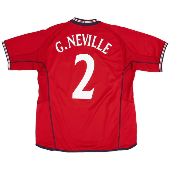 2002-04 England Away Shirt G.Neville #2 - 9/10 - (L)