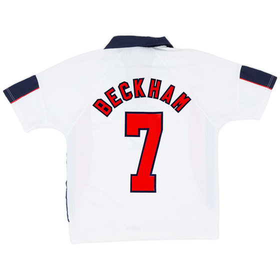 1997-99 England Home Shirt Beckham #7 - 5/10 - (L. Boys)