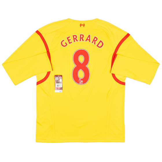 2014-15 Liverpool Away L/S Shirt Gerrard #8 (XL)