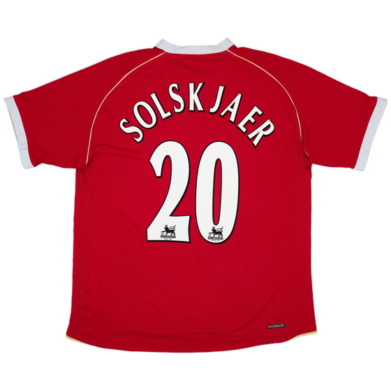 2006-07 Manchester United Home Shirt Solskjaer #20 - 7/10 - (XL)