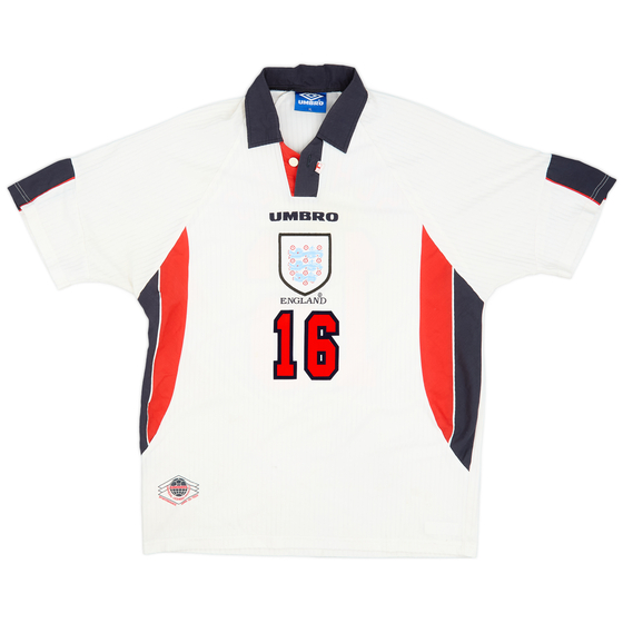 1997-99 England Home Shirt Scholes #16 - 8/10 - (XL)