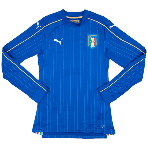 2016-17 Italy Player Issue Home L/S Shirt (ACTV Fit) - 9/10 - (L)