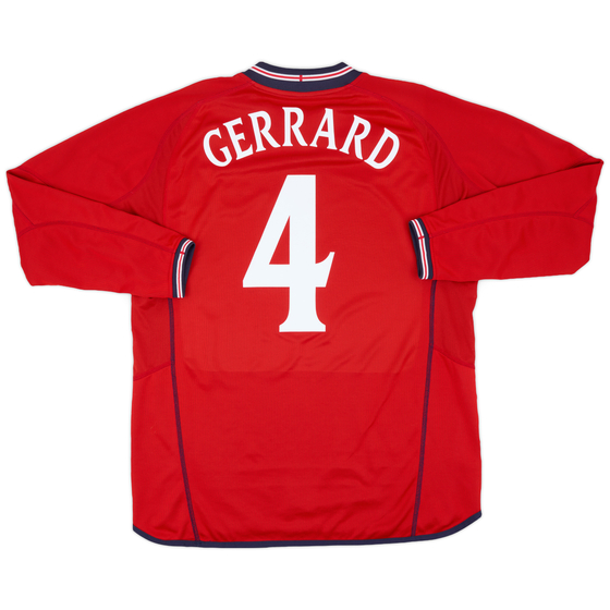 2002-04 England Away L/S Shirt Gerrard #4 - 9/10 - (L)