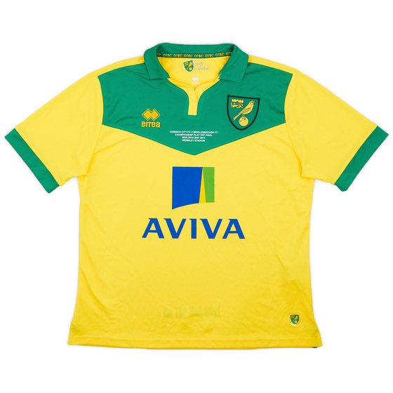 2014-15 Norwich 'Championship Play Off Final 2015' Home Shirt - 8/10 - (XXL)