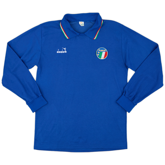 1986-91 Italy Home L/S Shirt - 7/10 - (L)