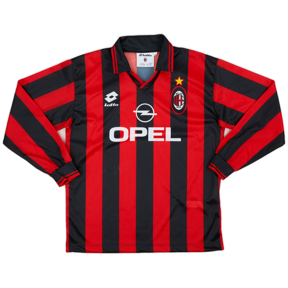 1996-97 AC Milan Home L/S Shirt - 7/10 - (XXL.Boys)
