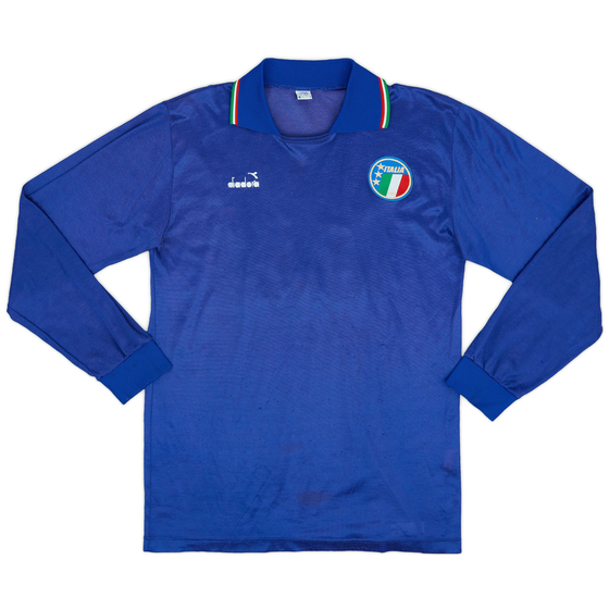 1986-91 Italy Home L/S Shirt #11 - 8/10 - (XL)