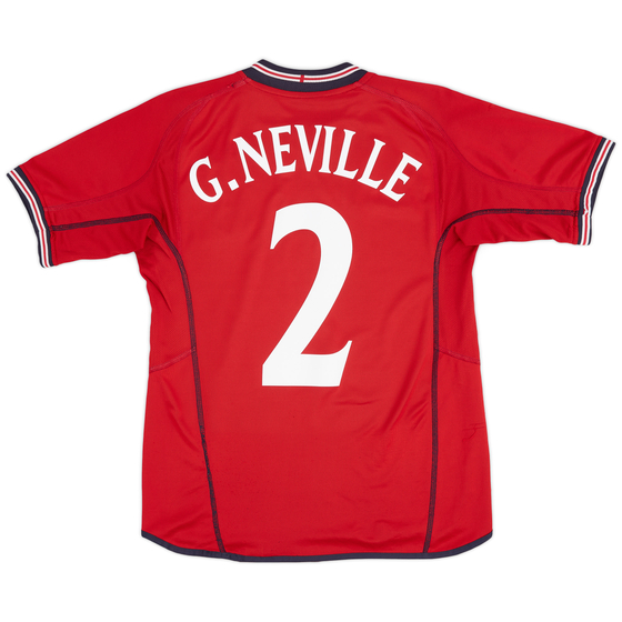 2002-04 England Away Shirt G.Neville #2 - 8/10 - (S)