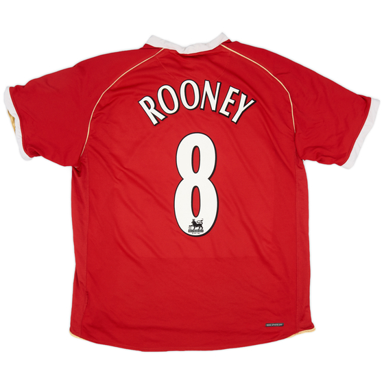 2006-07 Manchester United Home Shirt Rooney #8 - 4/10 - (XL)