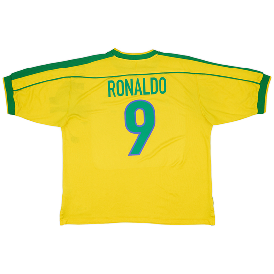 1998-00 Brazil Home Shirt Ronaldo #9 - 8/10 - (XL)