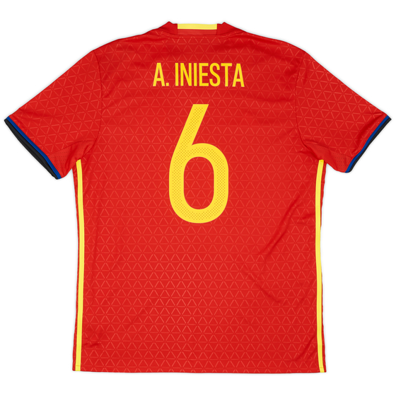2016-17 Spain Home Shirt A.Iniesta #6 (L)