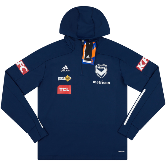 2019-20 Melbourne Victory adidas Hooded 1/2 Zip Training Top