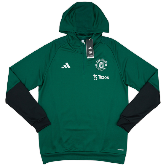 2023-24 Manchester United adidas 1/4 Zip Hooded Top