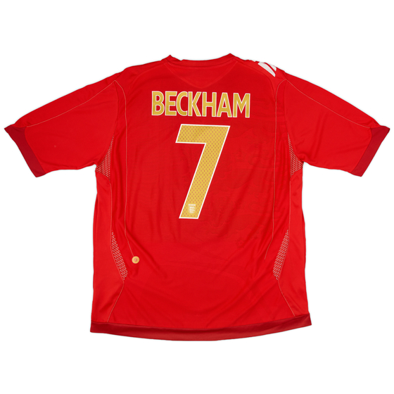 2006-08 England Away Shirt Beckham #7 - 4/10 - (XL)
