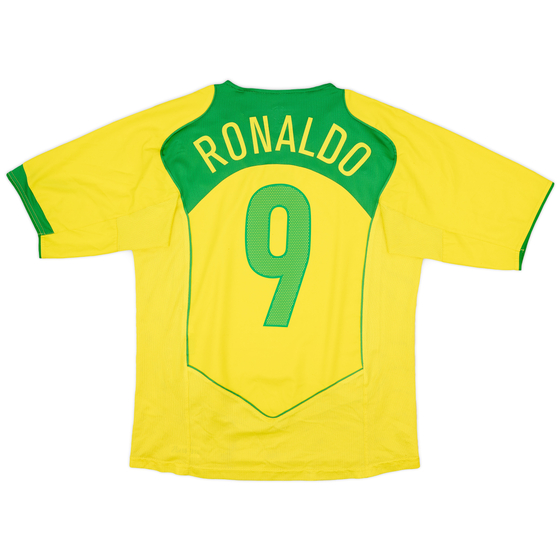 2004-06 Brazil Home Shirt Ronaldo #9 - 6/10 - (M)