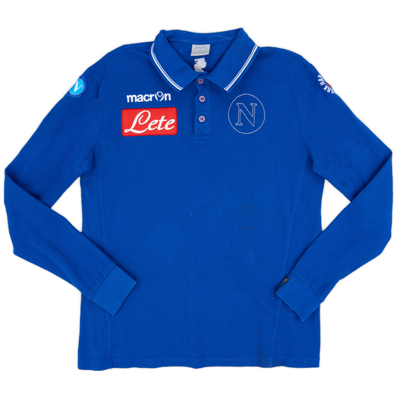 2013-14 Napoli Macron Polo L/S Shirt - 8/10 - (L)
