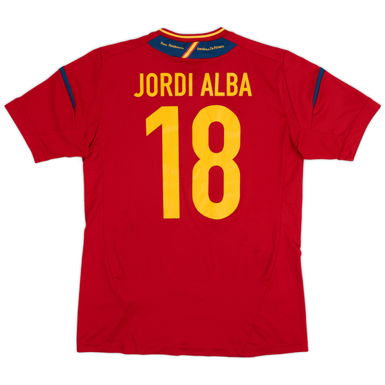 2011-12 Spain Home Shirt Jordi Alba #18 - 6/10 - (XL.Boys)