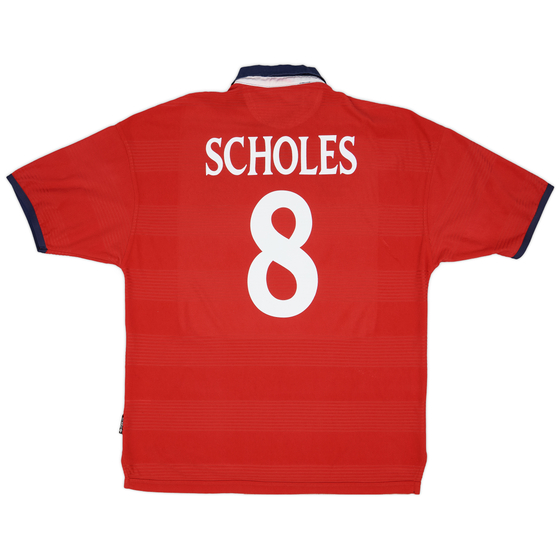 1999-01 England Away Shirt Scholes #8 - 7/10 - (XL)