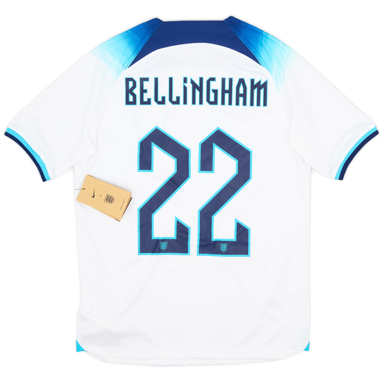 2022-23 England Home Shirt Bellingham #22 (XL.Boys)