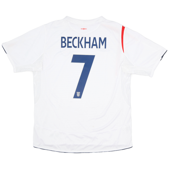 2005-07 England Home Shirt Beckham #7 - 7/10 - (XL)