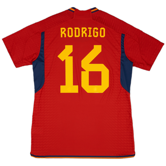 2022-23 Spain Authentic Home Shirt Rodrigo #16