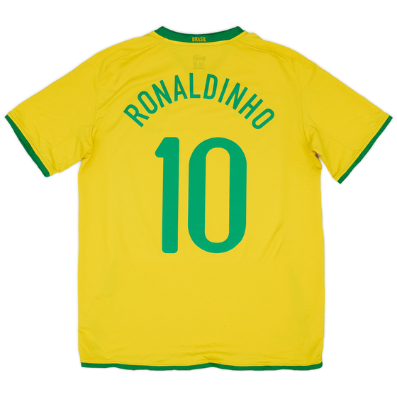 2008-10 Brazil Home Shirt Ronaldinho #10 - 7/10 - (L)