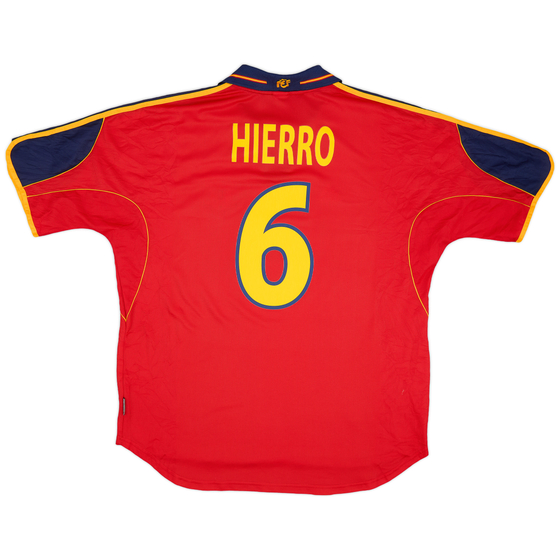 1999-02 Spain Home Shirt Hierro #6 - 9/10 - (XL)