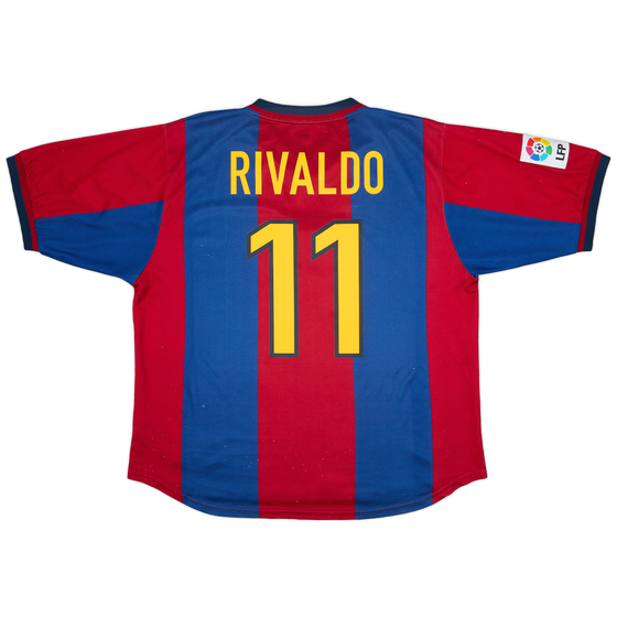 1998-00 Barcelona Home Shirt Rivaldo #11 - 9/10 - (XL)