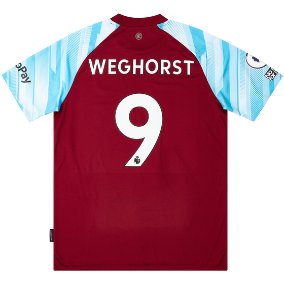 2021-22 Burnley Match Worn Home Shirt Weghorst #9 (v Man City)