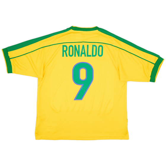 1998-00 Brazil Home Shirt Ronaldo #9 - 9/10 - (M)